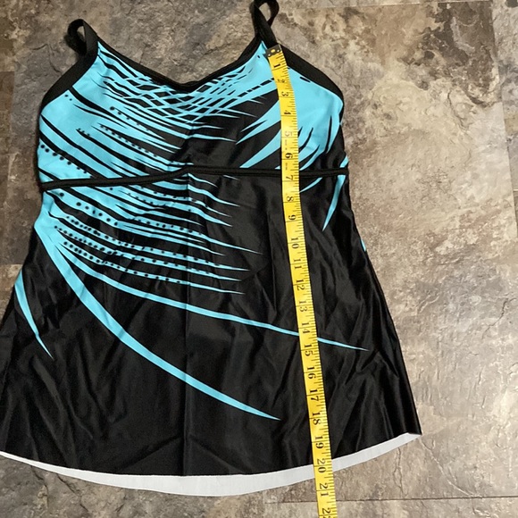 NWT - Ladies Bathing Suit (L) Black/Aqua Blue - Picture 5 of 10